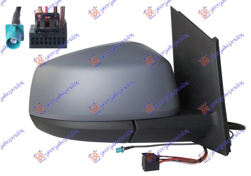 ΚΑΘΡΕΦΤΗΣ ΗΛΕΚΤΡΙΚΟΣ ΘΕΡΜΑΙΝΟΜΕΝΟΣ ΗΛΕΚΤΡΙΚΑ ΑΝΑΚΛΙΝΟΜΕΝΟΣ ΒΑΦΟΜΕΝΟΣ ΜΕ ΚΕΡΑΙΑ (8 PIN) (Α ΠΟΙΟΤΗΤΑ) (CONVEX GLASS) ΔΕΞ