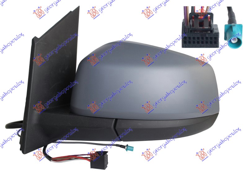 ΚΑΘΡΕΦΤΗΣ ΗΛΕΚΤΡΙΚΟΣ ΘΕΡΜΑΙΝΟΜΕΝΟΣ ΗΛΕΚΤΡΙΚΑ ΑΝΑΚΛΙΝΟΜΕΝΟΣ ΒΑΦΟΜΕΝΟΣ ΜΕ ΚΕΡΑΙΑ (8 PIN) (Α ΠΟΙΟΤΗΤΑ) (CONVEX GLASS) ΑΡ