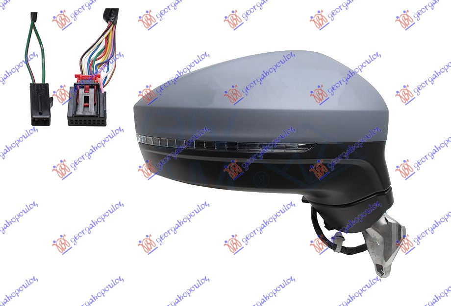 ΚΑΘΡΕΦΤΗΣ ΗΛΕΚΤ. ΘΕΡΜ. ΗΛ. ΑΝΑΚΛ. ΜΕ ΜΝΗΜΗ ΒΑΦΟΜ. (ΜΕ ΦΛΑΣ & ΦΩΣ ΑΣΦ. & SIDE ASSIST) 15 PIN (CONVEX GLASS) ΔΕΞ