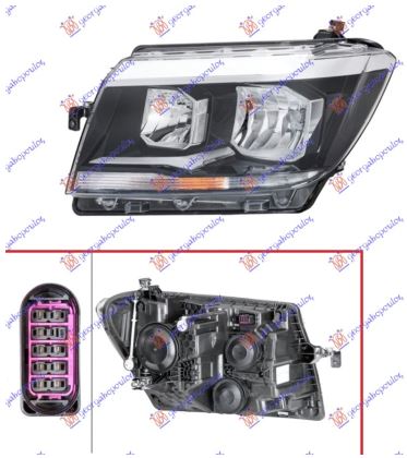 ΦΑΝΟΣ ΕΜΠΡΟΣ ΗΛΕΚΤΡΙΚΟΣ (H7/H15) (Ε) (DEPO) ΑΡ