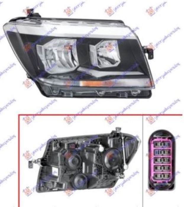 ΦΑΝΟΣ ΕΜΠΡΟΣ ΗΛΕΚΤΡΙΚΟΣ (H7/H15) (Ε) (TYC) ΔΕΞ