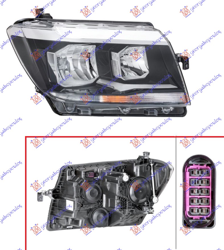 ΦΑΝΟΣ ΕΜΠΡΟΣ ΗΛΕΚΤΡΙΚΟΣ (H7/H15) (HELLA) ΔΕΞ