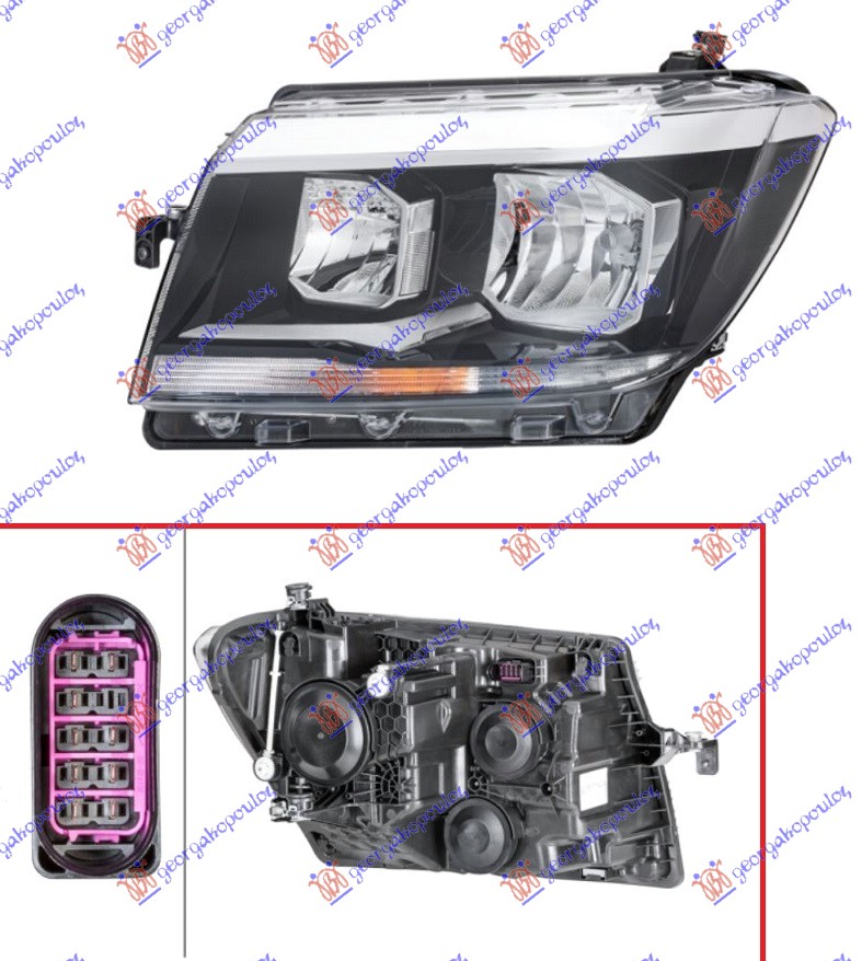 ΦΑΝΟΣ ΕΜΠΡΟΣ ΗΛΕΚΤΡΙΚΟΣ (H7/H15) (HELLA) ΑΡ