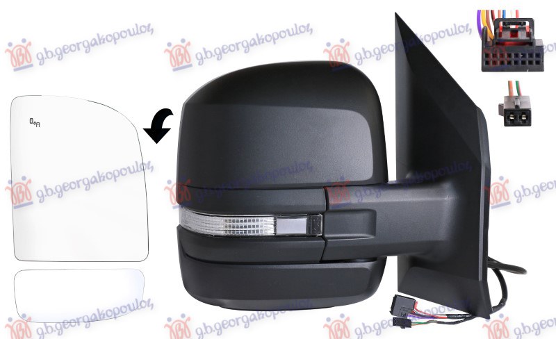 ΚΑΘΡΕΦΤΗΣ ΗΛΕΚΤΡΙΚΟΣ ΘΕΡΜΑΙΝΟΜΕΝΟΣ ΗΛΕΚΤΡΙΚΑ ΑΝΑΚΛΙΝΟΜΕΝΟΣ (ΚΟΝΤΟ ΜΠΡΑΤΣΟ) (ΜΕ ΦΛΑΣ & BLIS) (10 PIN) (Α ΠΟΙΟΤΗΤΑ) (CONVEX GLASS) ΔΕΞ