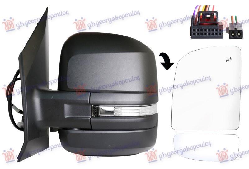 ΚΑΘΡΕΦΤΗΣ ΗΛΕΚΤΡΙΚΟΣ ΘΕΡΜΑΙΝΟΜΕΝΟΣ ΗΛΕΚΤΡΙΚΑ ΑΝΑΚΛΙΝΟΜΕΝΟΣ (ΚΟΝΤΟ ΜΠΡΑΤΣΟ) (ΜΕ ΦΛΑΣ & BLIS) (10 PIN) (Α ΠΟΙΟΤΗΤΑ) (CONVEX GLASS) ΑΡ