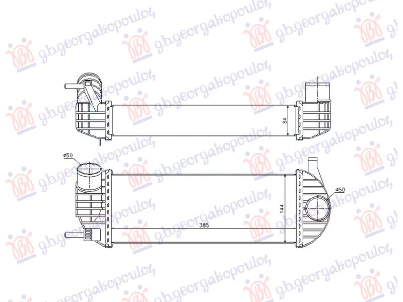 ΨΥΓΕΙΟ INTERCOOLER 1.5 Dci (385x144x64)