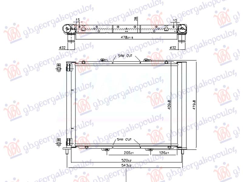 ΨΥΓΕΙΟ ME ΕΝΣΩΜΑΤΟΜΕΝΟ A/C 1.5DCI K9K700/704 (NRF) ΔΕΞ