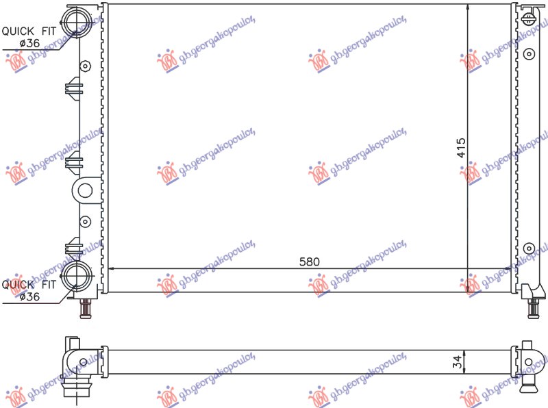 ΨΥΓΕΙΟ 1.6 ΒΕΝΖΙΝΗ TWINSPARK -2005 (580x410x34) (NRF)