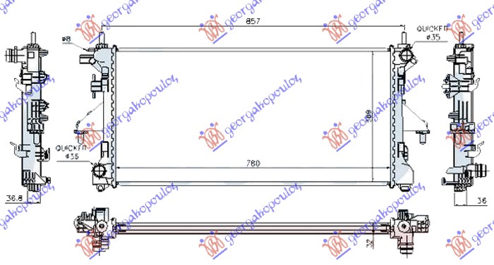 ΨΥΓΕΙΟ 2.3 JTD -AC ΠΕΤΡΕΛΑΙΟ ΜΗΧΑΝΙΚΟ (780x380x26) (BRAZED) (VALEO)