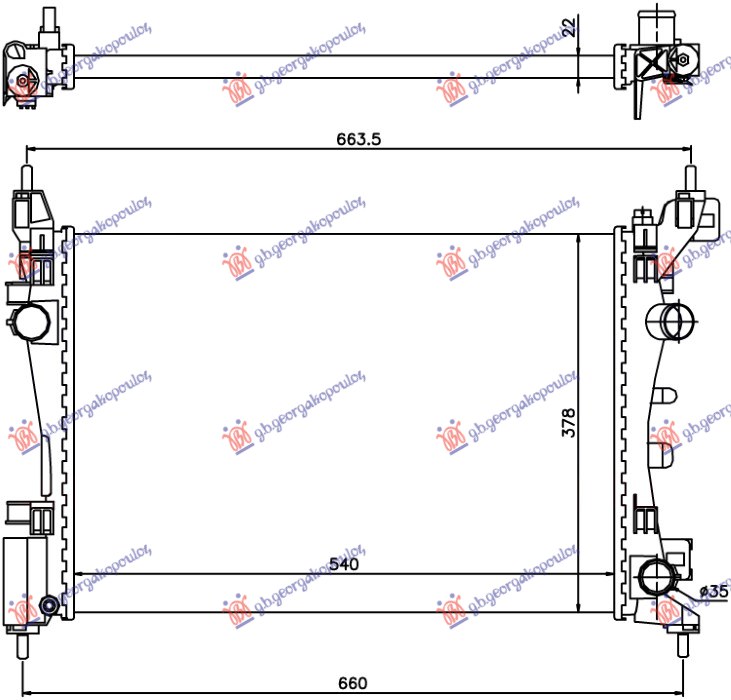 ΨΥΓΕΙΟ BENZΙΝΗ +/- A/C (540x375) ΠΑΡΟΧΕΣ ΠΛΕΥΡΑ ΣΥΝΟΔΗΓΟΥ (NRF)