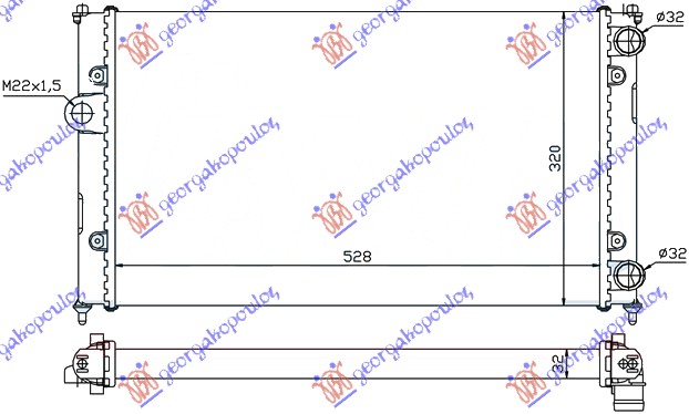 ΨΥΓΕΙΟ 1.6-1.8 ΓΙΑ ΟΧΗΜΑΤΑ ΧΩΡΙΣ A/C (520x320) (ΠΑΡΟΧΕΣ ΠΛΕΥΡΑ ΣΥΝΟΔΗΓΟΥ) (NRF)