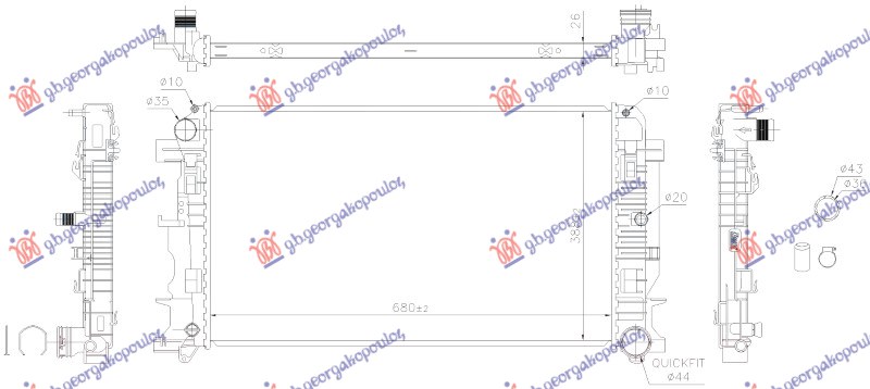 ΨΥΓΕΙΟ 2.2 CDi+AC (ΒRAZED) (680x400x2.6) ΜΗΧΑΝΙΚΟ (VALEO)