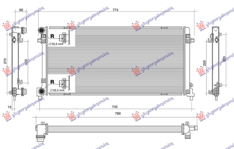 ΨΥΓΕΙΟ 1.6 TDi ΠΕΤΡΕΛΑΙΟ (650x320x32) ΧΩΡΙΣ ΣΩΛΗΝΑΚΙ (NRF)