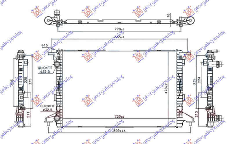 ΨΥΓΕΙΟ 1.4 TFSi ΒΕΝΖΙΝΗ - 2.0 TDi ΠΕΤΡΕΛΑΙΟ (720x480x16) ΠΑΡΟΧΕΣ ΟΔΗΓΟΥ 32-32 (NRF)
