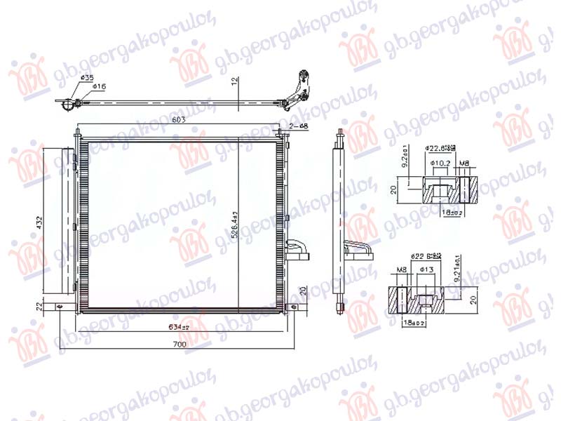 ΨΥΓΕΙΟ A/C ΠΕΤΡΕΛΑΙΟ (602x521x12) (NRF)