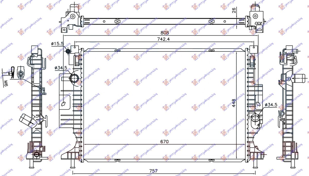ΨΥΓΕΙΟ 1.5 EcoBoost ΒΕΝΖΙΝΗ 2.0 TDCi 2015- (670x448x26) (NRF)