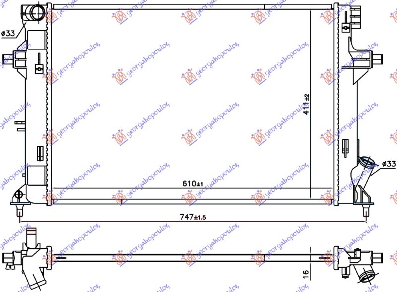 ΨΥΓΕΙΟ 1.4-1.6 Mpi ΒΕΝΖΙΝΗ ΜΗΧΑΝΙΚΟ (610x411x16) (NRF)