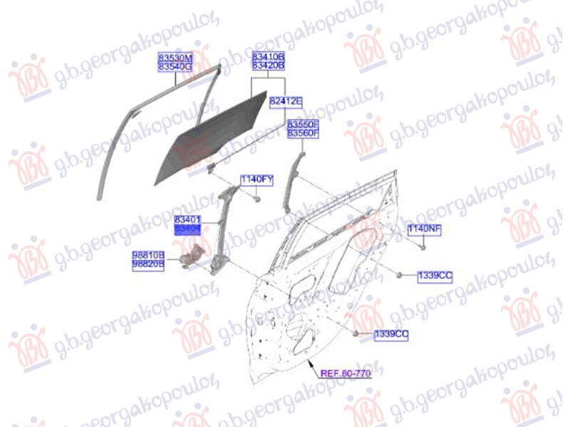 ΓΡΥΛΛΟΣ ΠΑΡΑΘΥΡΟΥ ΠΙΣΩ ΗΛΕΚΤΡΙΚΟΣ (ΧΩΡΙΣ ΜΟΤΕΡ) (Γ) ΔΕΞ