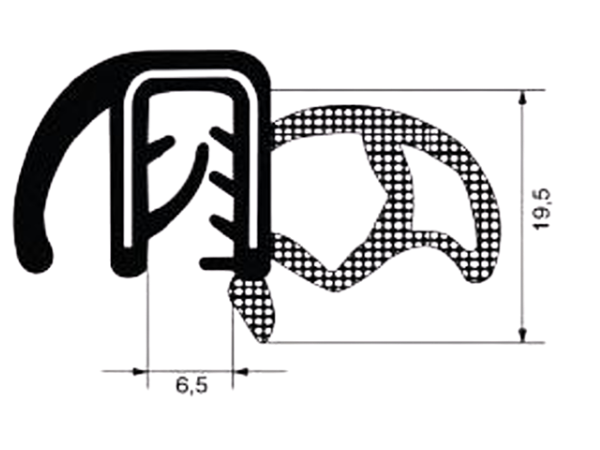 Λάστιχο Πόρτας Διπλή Φούσκα (με το μέτρο)