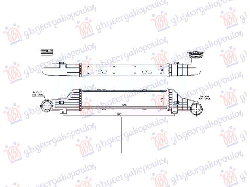 ΨΥΓΕΙΟ INTERCOOLER 3.2 ΠΕΤΡΕΛΑΙΟ (530x113x80)