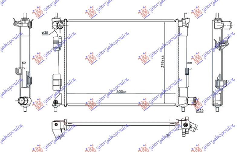 ΨΥΓΕΙΟ 1.2-1.4i ΒΕΝΖΙΝΗ ΜΗΧΑΝΙΚΟ (500x375x16) (NRF)