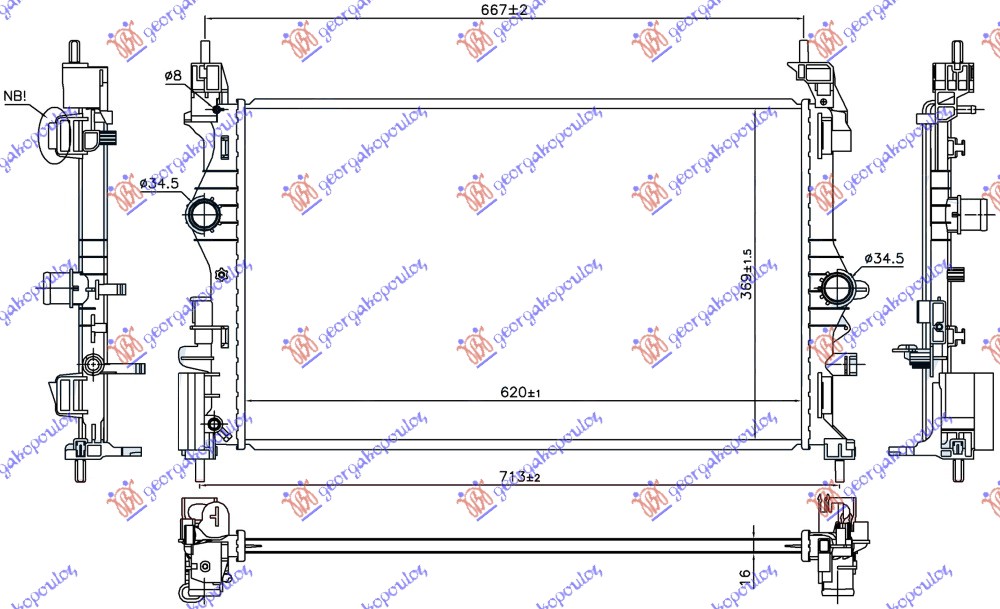 ΨΥΓΕΙΟ 1.4 TURBO BENZINH MHXANIKO (620x369x16) (NRF)
