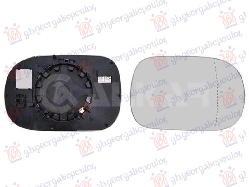 ΚΡΥΣΤΑΛΛΟ ΚΑΘΡΕΦΤΗ ΘΕΡΜΑΙΝΟΜΕΝΟ (2PIN) (ASPHERICAL GLASS) ΔΕΞ