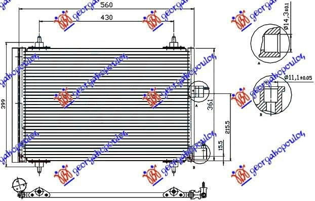 ΨΥΓΕΙΟ A/C ΒΕΝΖΙΝΗ 1.9-2.0 ΠΕΤΡΕΛΑΙΟ (520x360x16) (NRF)