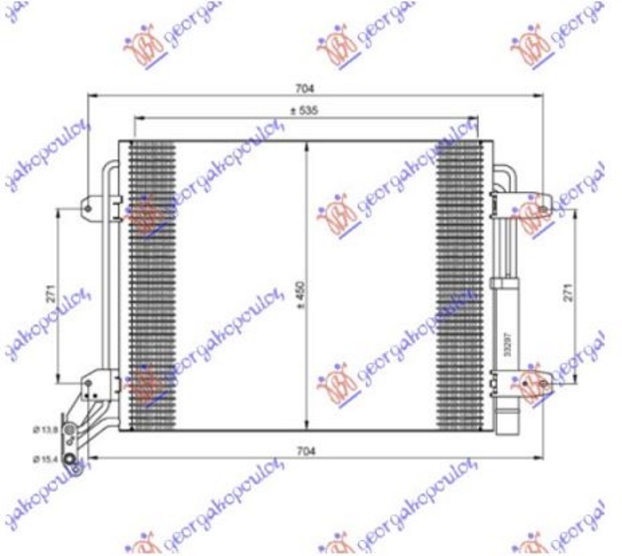 ΨΥΓΕΙΟ A/C 1.4 TSi-2.0 TFSi ΒΕΝΖΙΝΗ-2.0 TDi ΠΕΤΡΕΛΑΙΟ (540x450x16) (KOYO)