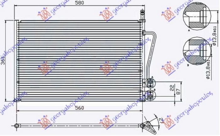 ΨΥΓΕΙΟ A/C ΒΕΝΖΙΝΗ - 1.4 TDCi ΠΕΤΡΕΛAΙΟ (530x335x16) (NRF)