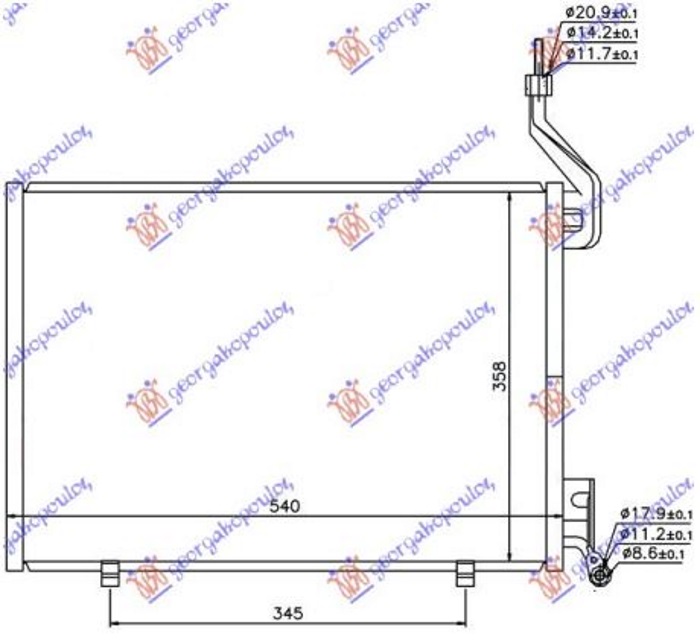 ΨΥΓΕΙΟ A/C 1.6 TDCi ΠΕΤΡΕΛΑΙΟ (500x350x16) (KOYO)