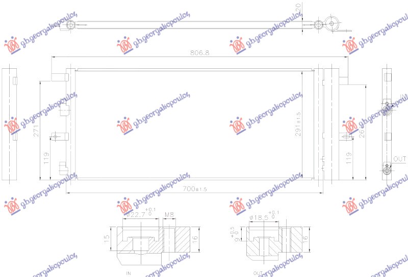 ΨΥΓΕΙΟ A/C 2.0 ΠΕΤΡΕΛΑΙΟ (700x291x20) (NISSENS)