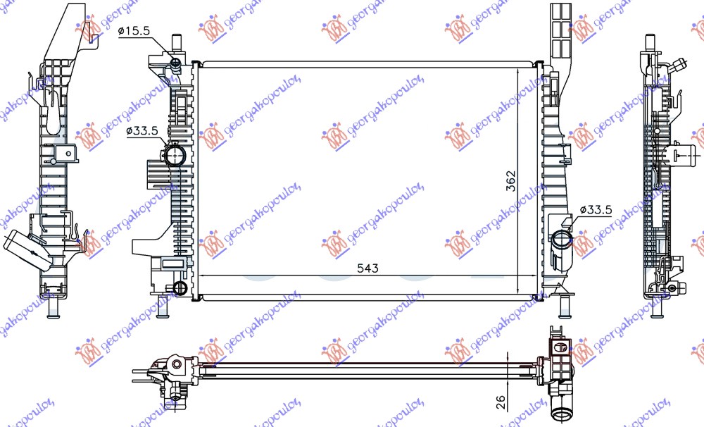 ΨΥΓΕΙΟ 1.0 EcoBoost BENZINH (543x362x26) (VALEO)