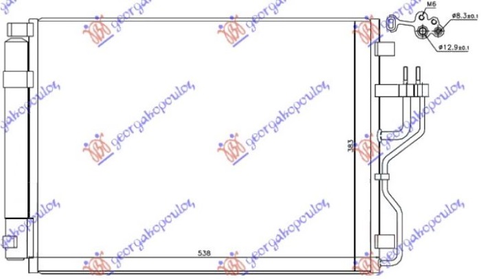 ΨΥΓΕΙΟ A/C ΓΙΑ ΟΛΑ ΠΕΤΡΕΛΑΙΟ (535x380x16) (ΤΣΕΧΙΑΣ) (MARELLI)