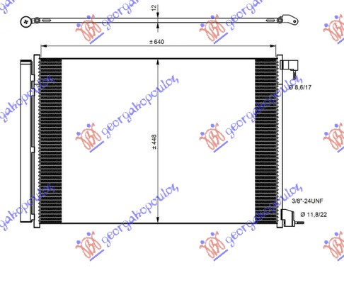 ΨΥΓΕΙΟ A/C ΒΕΝΖΙΝΗ-ΠΕΤΡΕΛΑΙΟ (640x448x12) R134 (MARELLI)