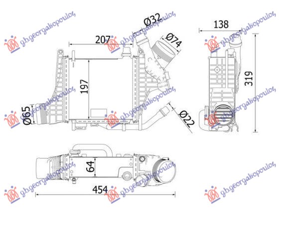 ΨΥΓΕΙΟ INTERCOOLER 1.5-2.0 BENZINH-ΥΒΡΙΔΙΚΟ (207x197)
