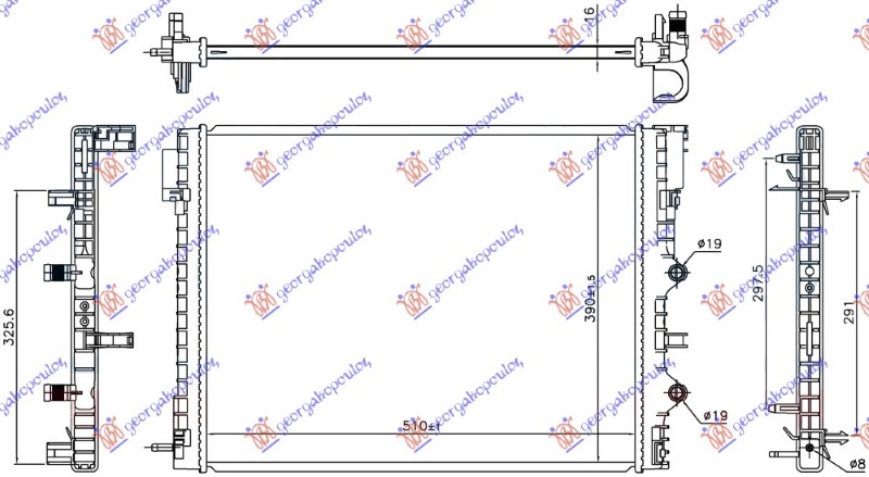 ΨΥΓΕΙΟ ΒΟΗΘΗΤΙΚΟ 0.9 TURBO ΒΕΝΖΙΝΗ (510x390x16) (NRF)