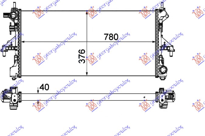 ΨΥΓΕΙΟ 2.0 ΠΕΤΡΕΛΑΙΟ + A/C (780x376x40) (VALEO)