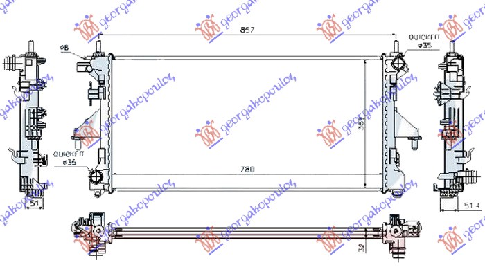 ΨΥΓΕΙΟ 2.2-2.3-3.0 JTD +/-AC ΠΕΤΡΕΛΑΙΟ ΜΗΧΑΝΙΚΟ (780x380x26) (BRAZED) (HELLA)