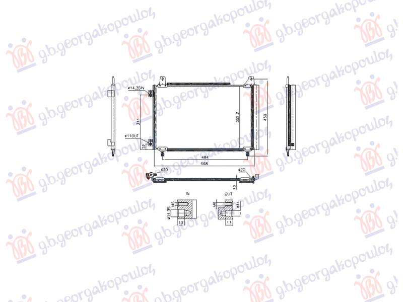ΨΥΓΕΙΟ A/C 1.2 BENZINH/ΗΛΕΚΤΡΙΚΟ -1.5-1.6 ΠΕΤΡΕΛΑΙΟ (568x352x16)